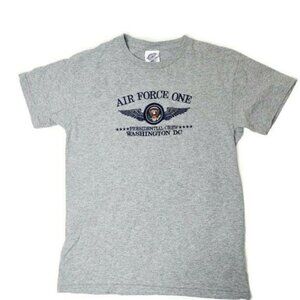 Air Force One Presidential Crew Washington DC Youth T-Shirt Medium Gray Delta